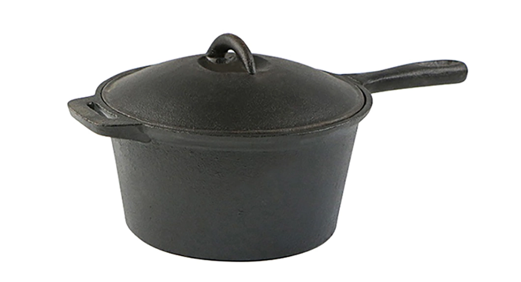 Large Cast Iron Shallow Cooking Pot Sauce Pans Set Nonstick