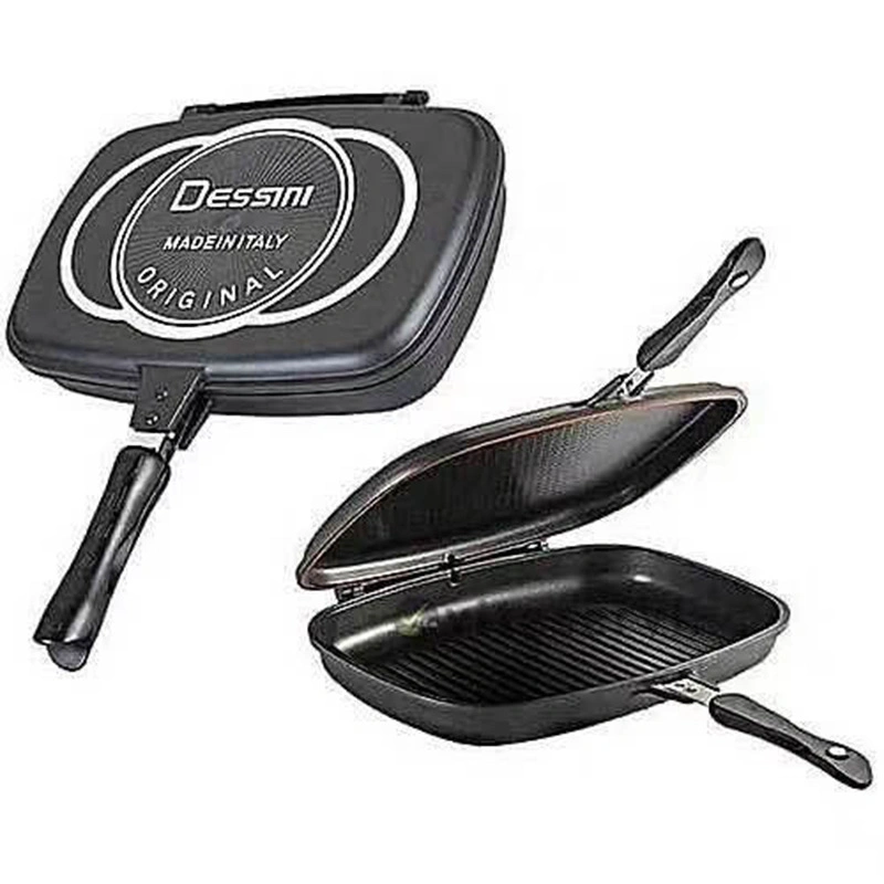 Double Frying Pan Dessini Double Grill Pan China Factory Wholesale Price Grill Pan Double Granite Double Grill Pan Double Sided Frying Pan
