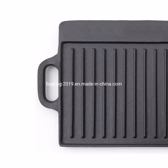 Cast Iron Griddle Plate Reversible Cast Iron Grill Pan Double Sided Used on Two Burners Non