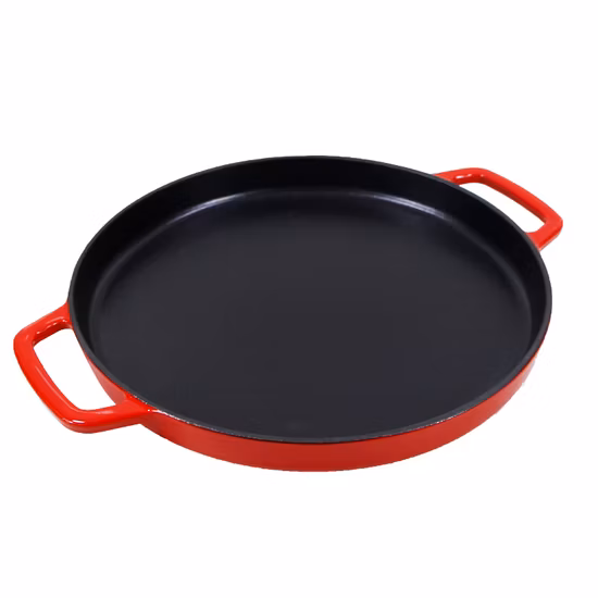 Enamel Cast Iron Paella Pan/Pizza Pan/Cookware BSCI, LFGB, FDA
